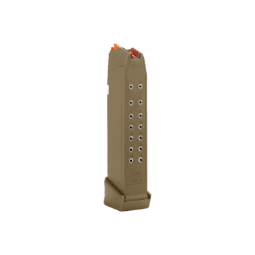 OEM Glock 9x19 17+2 FDE Magazine for Glock 19X with Orange Follower - 19 Rounds